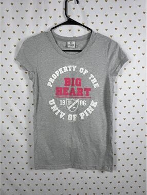 Victorias Secret PINK UNIVERSITY Big Heart Vintage Tee shirt Y2k LARGE